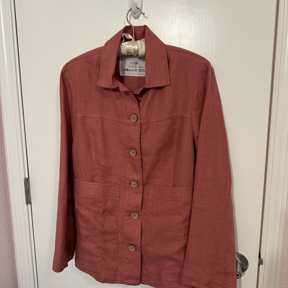notPERFECTLINEN Women's Cinnamon Rose Utility Helsinki Jacket Size M